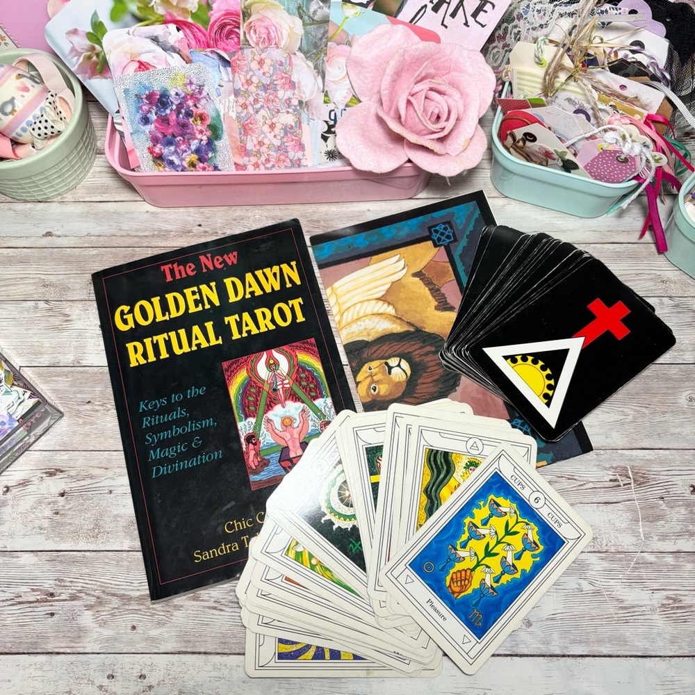 The New Golden Dawn Ritual Tarot Book, Tarot Card Deck & Layout Sheet Set Cicero